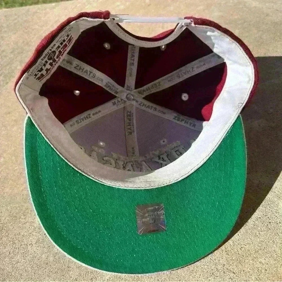 Vintage Men’s Arkansas Razorback Hogs Snap Back Flat Bill Sports Hat Adjustable - Picture 3 of 7